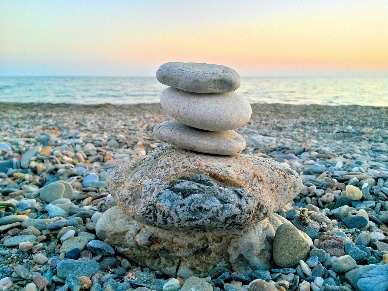 beach, nature, balance, zen stones